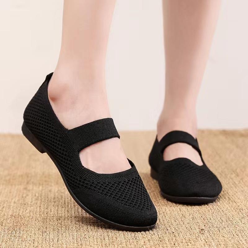 GW-3505 Women's New Fashion Summer Casual Flat Walking Slip-On Shoes Breathable Fly Woven with Round Toe Ladies' Stock Styles