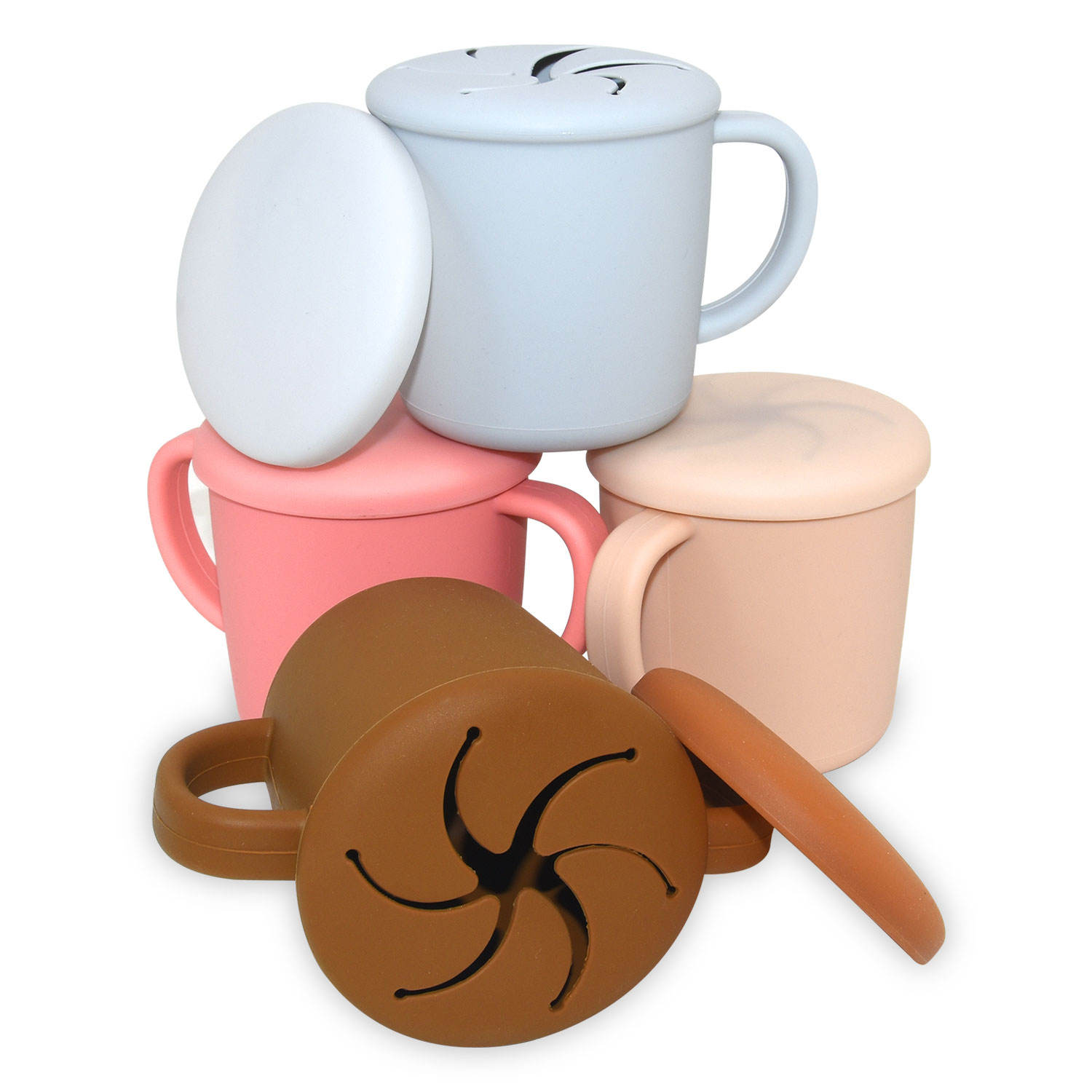 BHD No Spill Food Grade Silicone Baby Snack Container With Lid BPA Free Baby Food Storage Baby Snack Cup