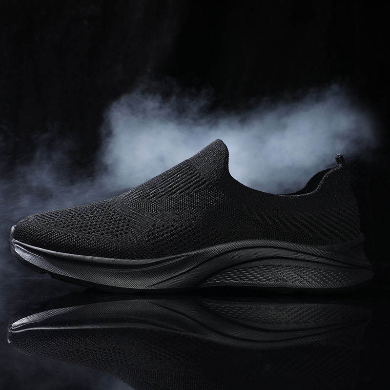 Men's Walk Shoes Running Minimal Sneakers Sport Low-top Slip on Loafers Stretch Fabric Air Mesh Light Weight Summer Breathable