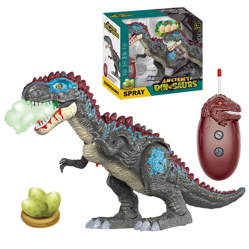 Interactive Electric Plastic Tyrannosaurus Dinosaur Toy for Kids Remote Controller Spraying Egg-Laying Effect