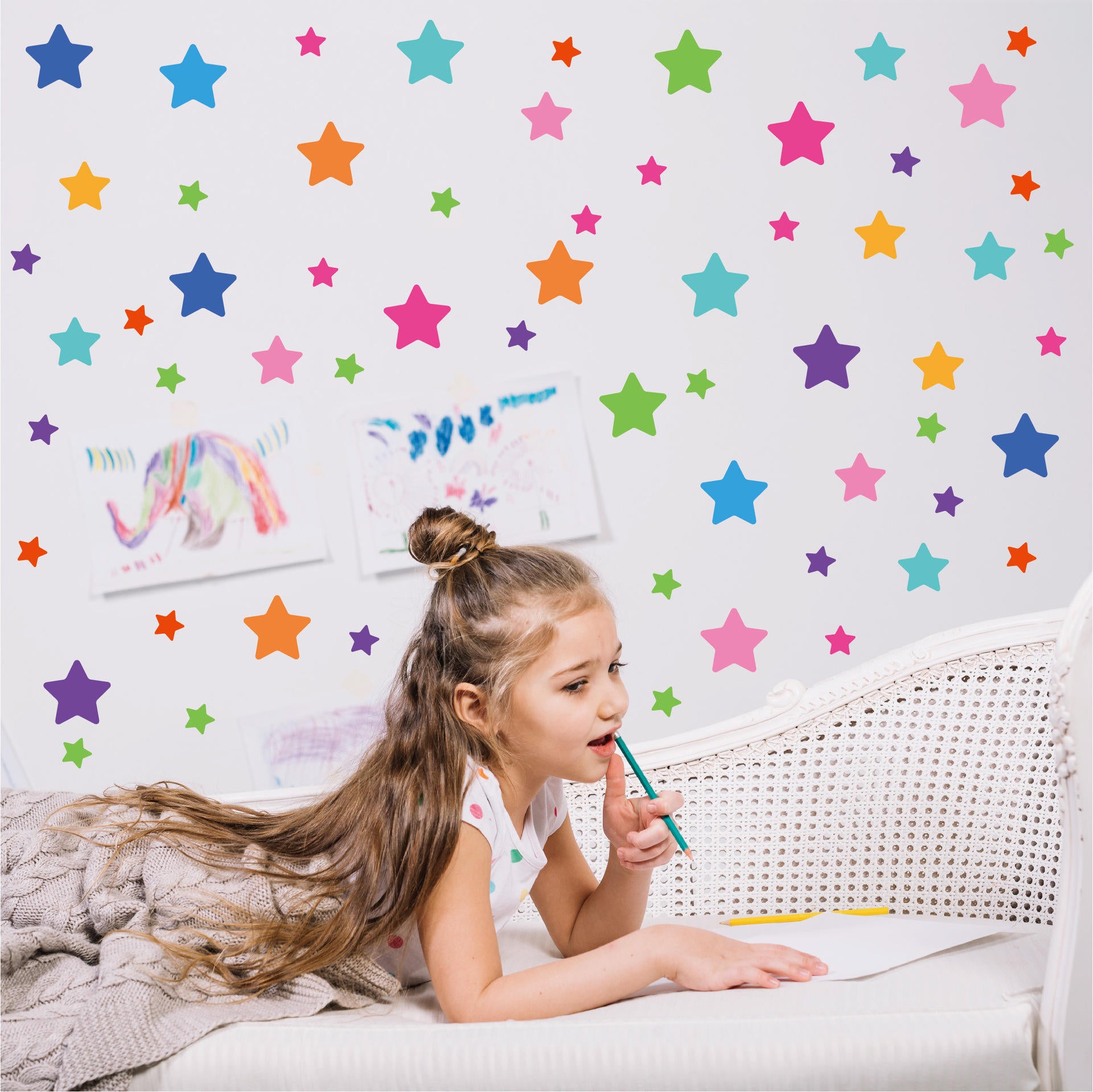 Colorful Star Wall Decal Stickers for Boys Girls Bedroom Star Wall Stickers for Kids Baby Nursery Room Home Decorations