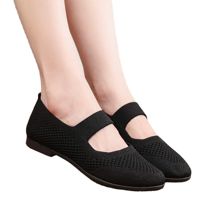 GW-3505 Women's New Fashion Summer Casual Flat Walking Slip-On Shoes Breathable Fly Woven with Round Toe Ladies' Stock Styles