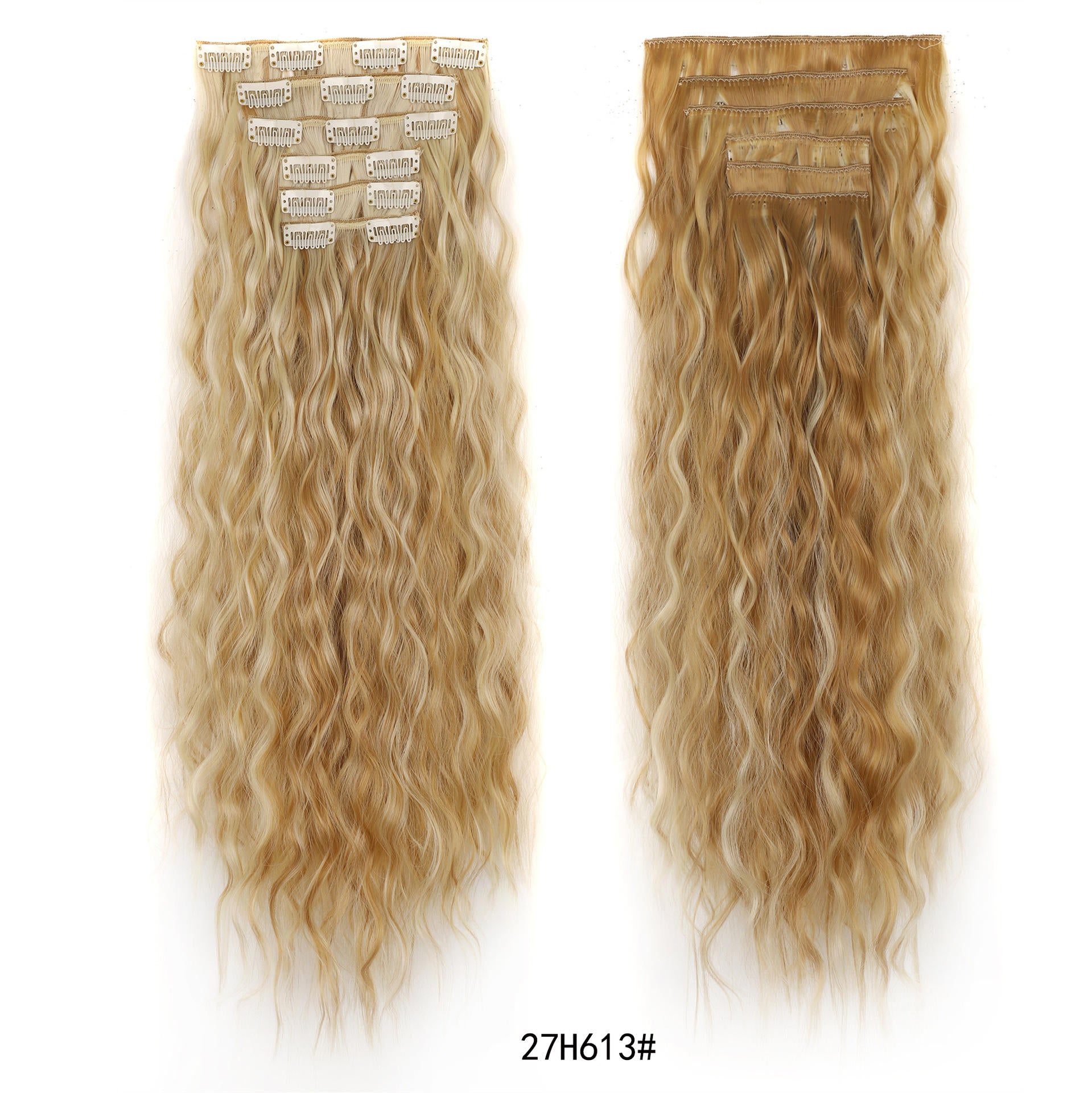 Wholesale 24 Inch Synthetic Clip in Hair Extension 16 Clips 6pcs/Set Kinky Straight Wave Hair Extensions Hairpiece