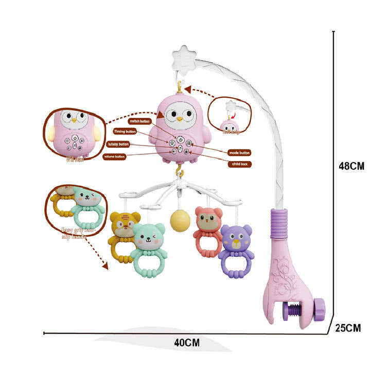 Newborn Music Box Crib Hanging Early Education Rattle Smart Remote Control Rotating Mobile Bed Bell Baby Toys