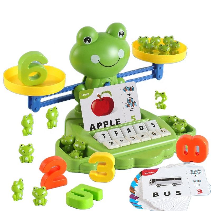 Kids Math Learning Tool New Upgrade 3 in 1 Montessori Digital Frogs Balance Scale Educational Learning Toys Math Board Game
