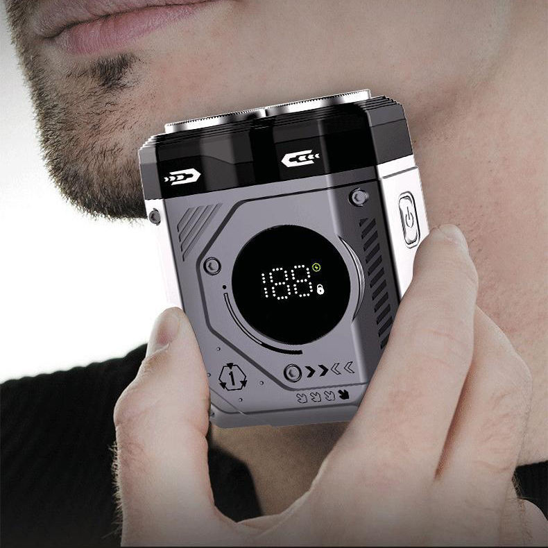 Portable Mini Cordless Electric Shaver LCD Display Rechargeable Travel Shaving Machine USB Power Source German for Body for RV