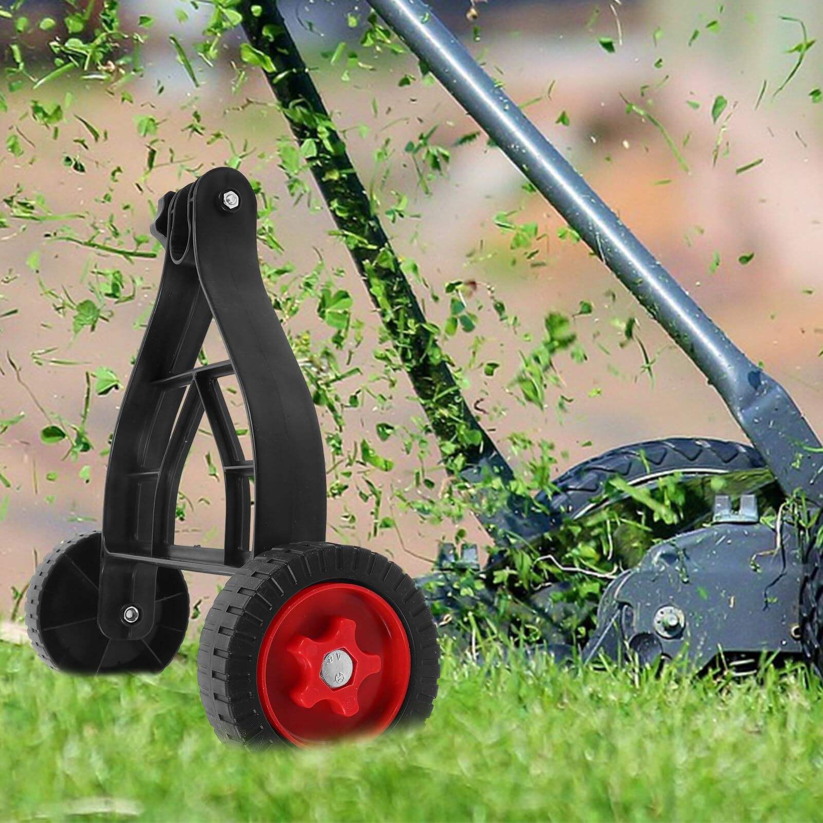 Lithium Battery Gasoline Lawn Mower Auxiliary Wheel Agricultural Garden Weeding Universal Support Wheel Accessories Red 1 Year