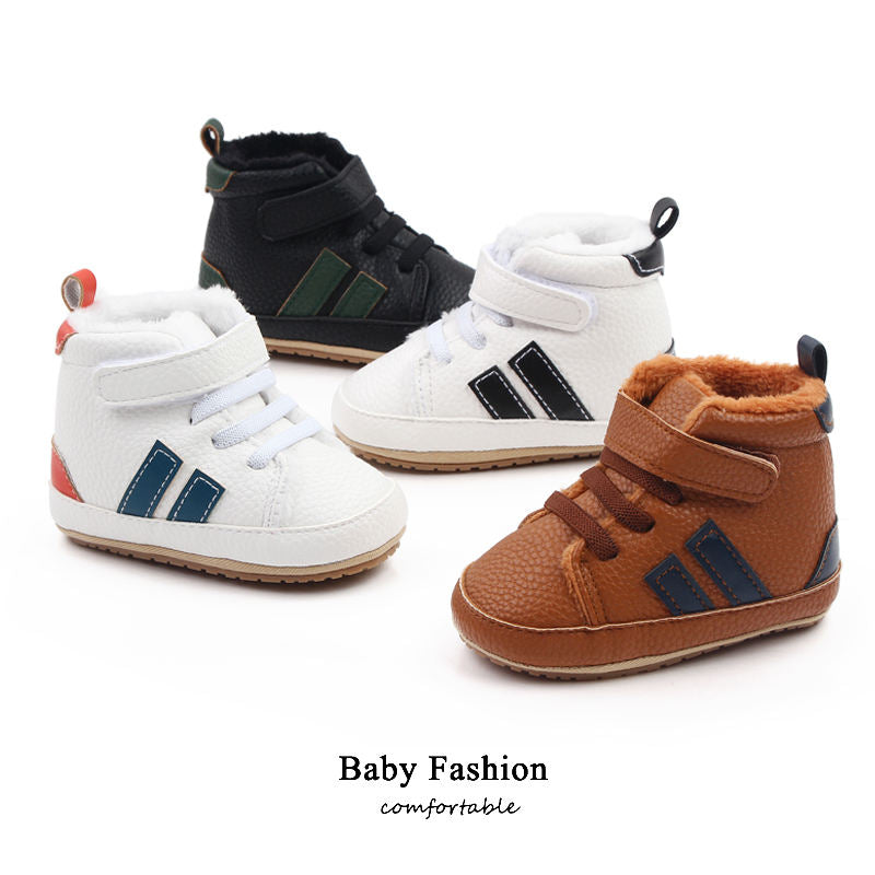 Winter High Quality Add Plush Warm Baby Toddler Boy Shoes Soft TPR Outsole