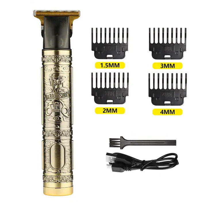 T9 All Metal Engraving 0mm Baldheaded Hair Cut Machine T-shape USB Rechargeable Portable Cordless Electric Hair Trimmer