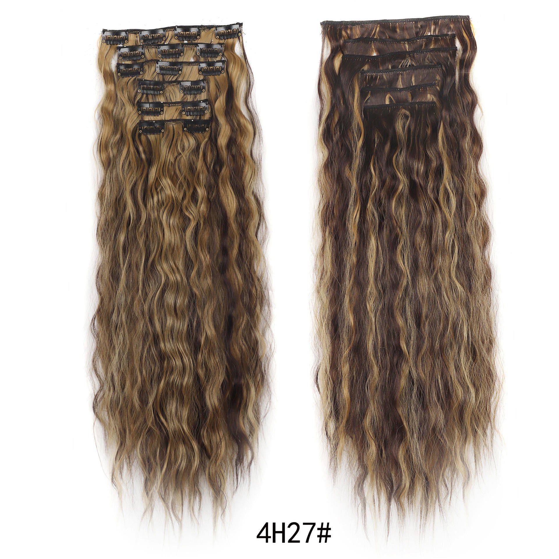 Wholesale 24 Inch Synthetic Clip in Hair Extension 16 Clips 6pcs/Set Kinky Straight Wave Hair Extensions Hairpiece
