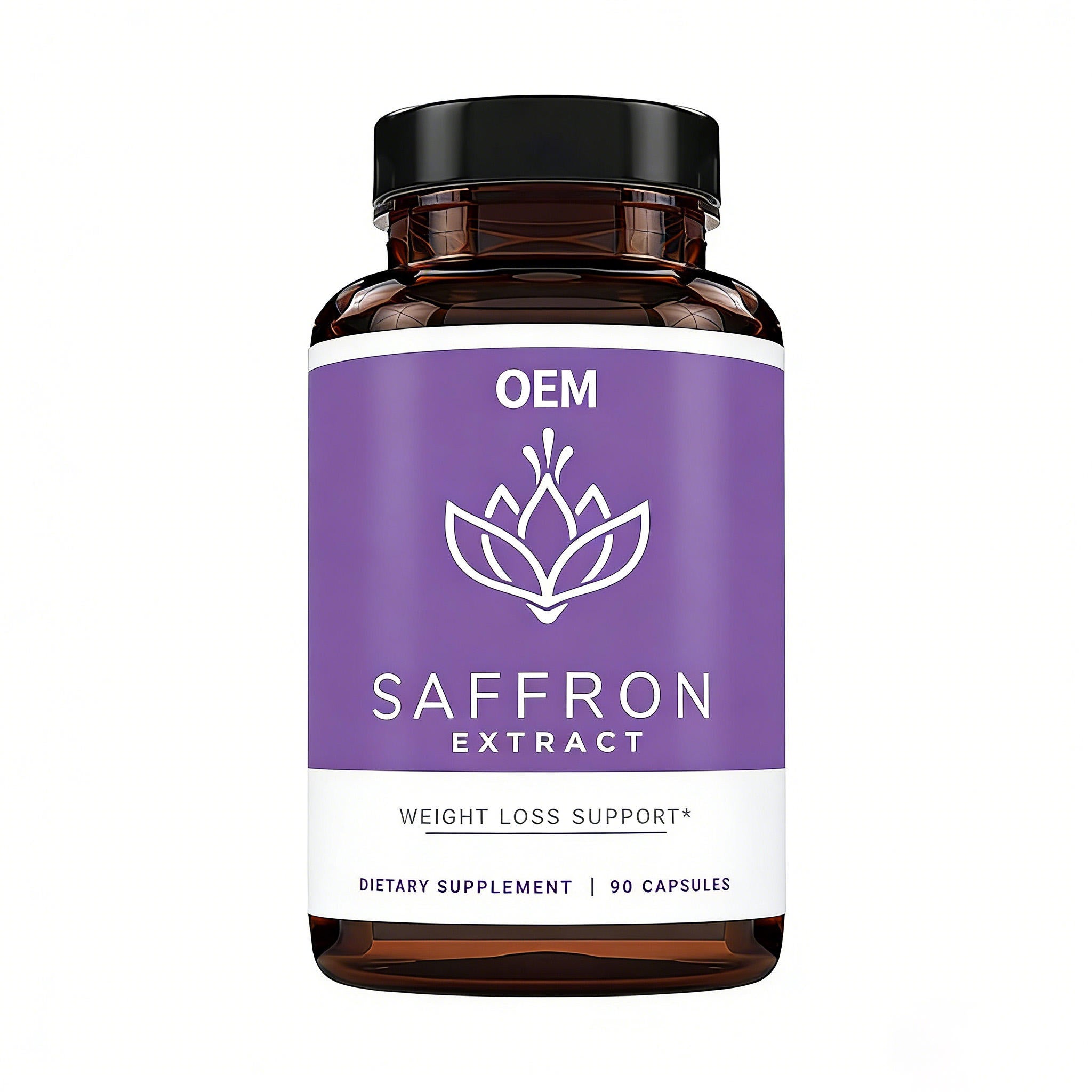 OEM Saffron Extract Capsules Weight Loss Support Appetite Control Mood Enhancement Caloric Intake Management Vegan Capsules