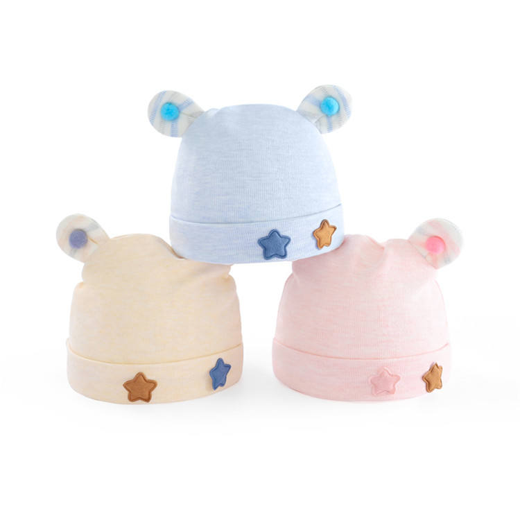 Factory Supplier New Brand Newborn Hat Baby 95% Cotton 5% Spandex Knitted Boy Hats