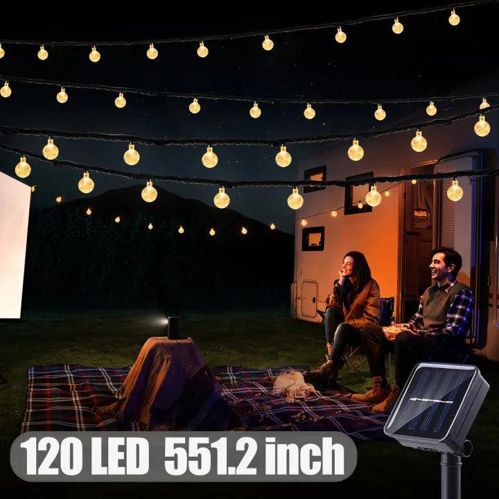 Solar String Lights Outdoor Waterproof LED Christmas Lights Solar Power Crystal ball for Patio bulb Garden For Camping Porch Wedding Party Decoration