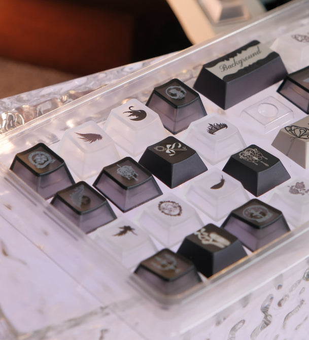 Black White And Gray Gothic Keycaps