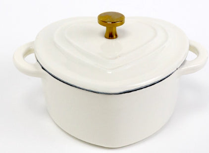 Iron Pot Heart-shaped Special-shaped Pot Soup Pot Black Enamel White Enamel Stewing Enamel Pot Soup Stew Pot