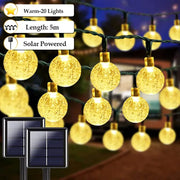 Solar String Lights Outdoor Waterproof LED Christmas Lights Solar Power Crystal ball for Patio bulb Garden For Camping Porch Wedding Party Decoration