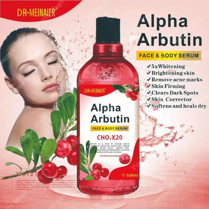 BUY 1 TAKE 1 Alpha Arbutin Body Serum 500ml For Skin Whitening Skin Care Essence Moisturizer Dark Spot Whitening Face & Body Serum Whitening Niacinamide To Improve Dull Skin