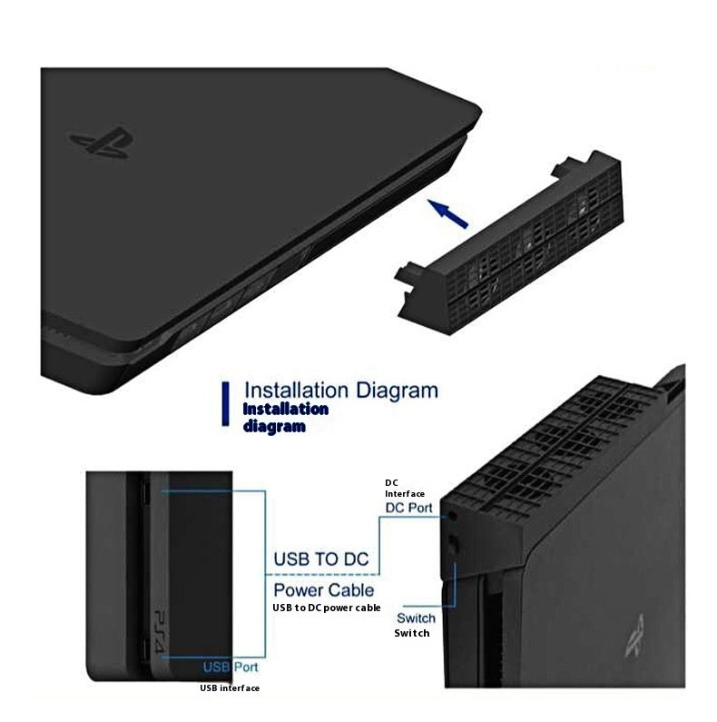 PS4 Slim Game Console Radiator Temperature Control Fan