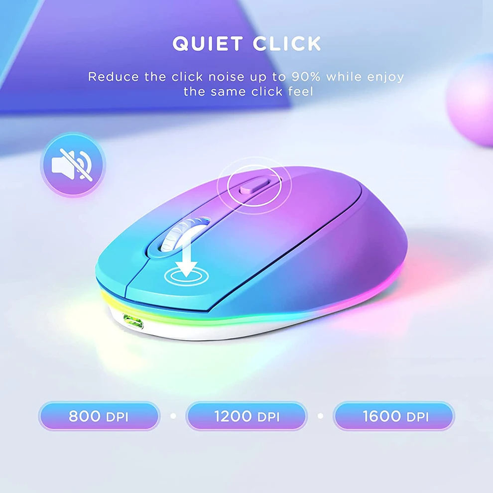 24g Wireless Mouse 1600dpi Ergonomic Rechargeable
