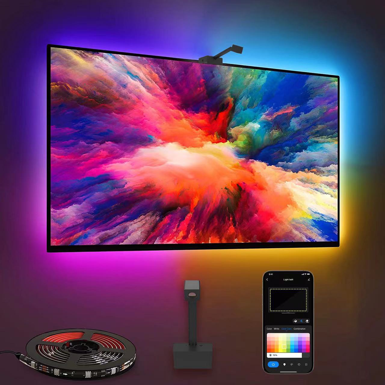 Led Light Bar Bluetooth Synchronous TV Background With Screen Light Strip