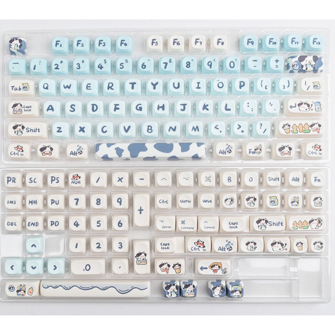 Small Square Milk Cow Moa Sublimation Keycaps