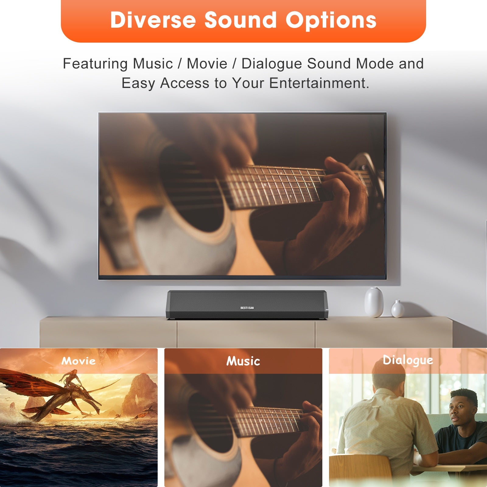 Small Wholesale Echo Wall Soundbar Bar TV Speaker Wireless Home Theater 40W High Power Sound Heater
