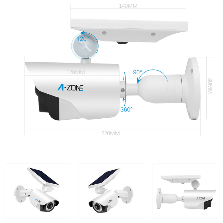 Solar Lamp Head Camera Outdoor Waterproof Sensor Simulation Monitoring