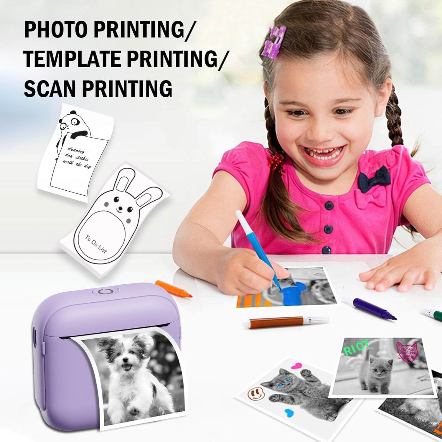 Popular HD Bluetooth Thermal Printer Portable Household Mini
