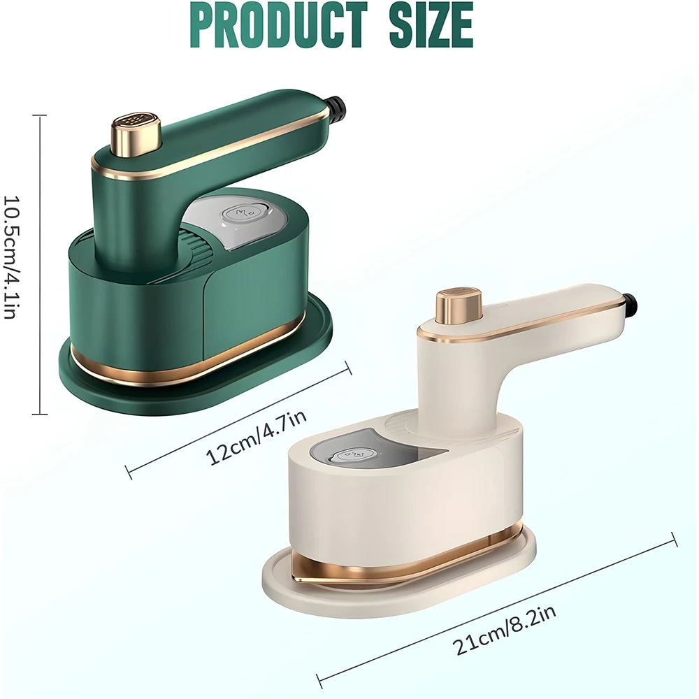 Mini Steam Iron 2in1 Travel Garment Steamer 180° Rotating Portable Handheld Wrinkle Remover Pro