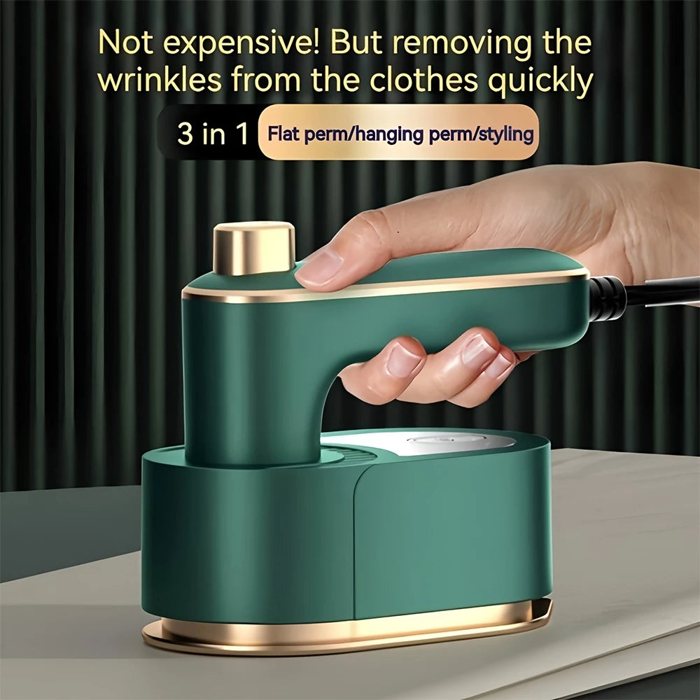 Mini Steam Iron 2in1 Travel Garment Steamer 180° Rotating Portable Handheld Wrinkle Remover Pro