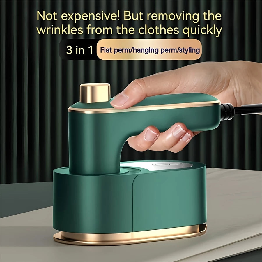 Mini Steam Iron 2in1 Travel Garment Steamer 180° Rotating Portable Handheld Wrinkle Remover Pro