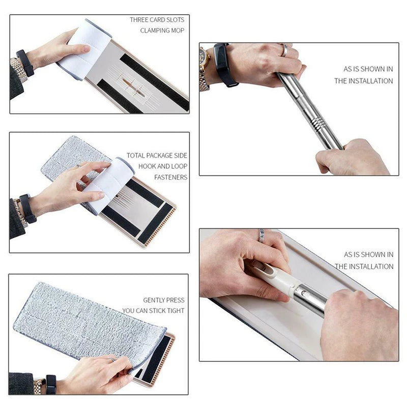 Flat Mop Self Wash Squeeze Dry Floor Mop 2 in 1 360 Spin Mop With Bucket And Mops Cloth Refill Pad