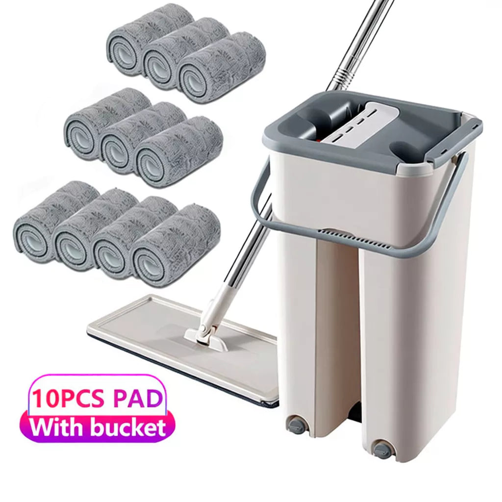 Flat Mop Self Wash Squeeze Dry Floor Mop 2 in 1 360 Spin Mop With Bucket And Mops Cloth Refill Pad